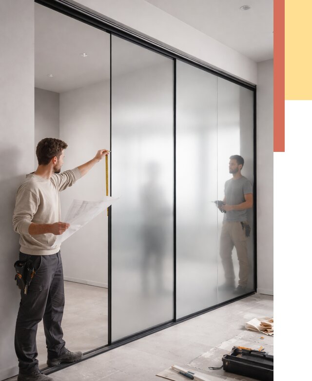 Матовые стеклянные перегородки в Феодосии от 8634 руб. — монтаж и установка | ОТДЕЛОЧНИК-Фдс