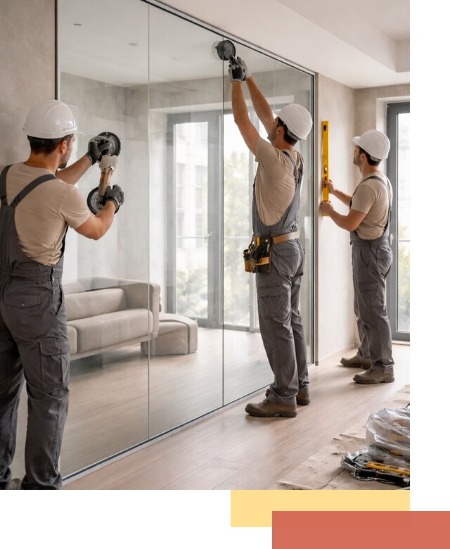 Перегородки из закаленного стекла в Феодосии для офисов и квартир