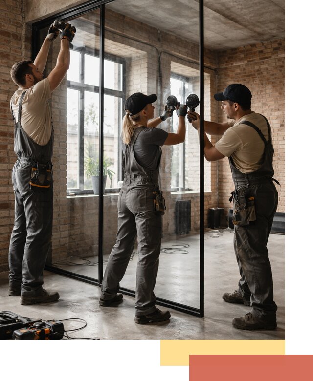 Стеклянные перегородки лофт — изготовление и монтаж в Феодосии