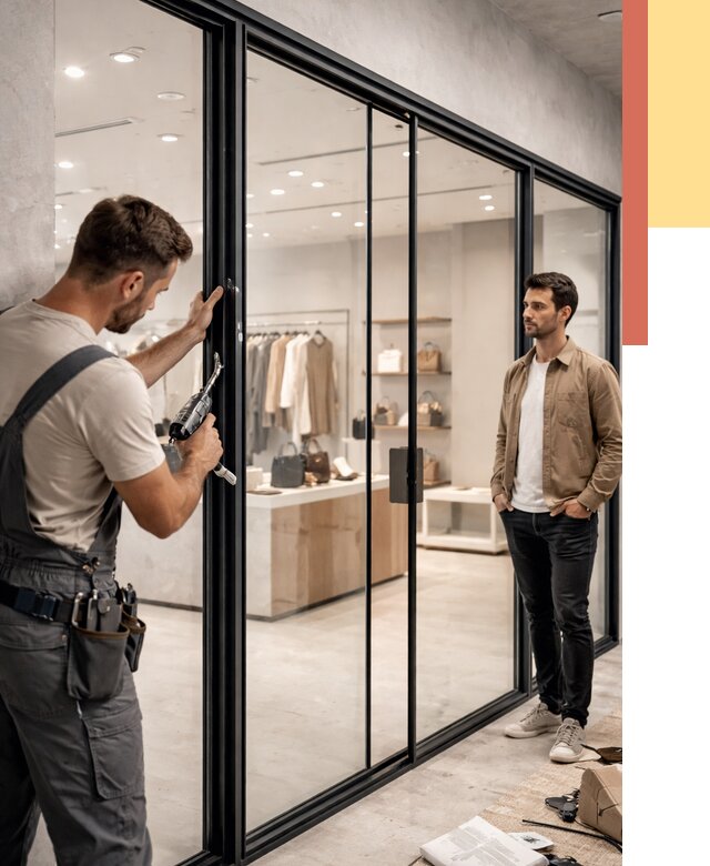 Стеклянные перегородки для магазинов в Феодосии от 8330 руб. под ключ | ОТДЕЛОЧНИК-Фдс