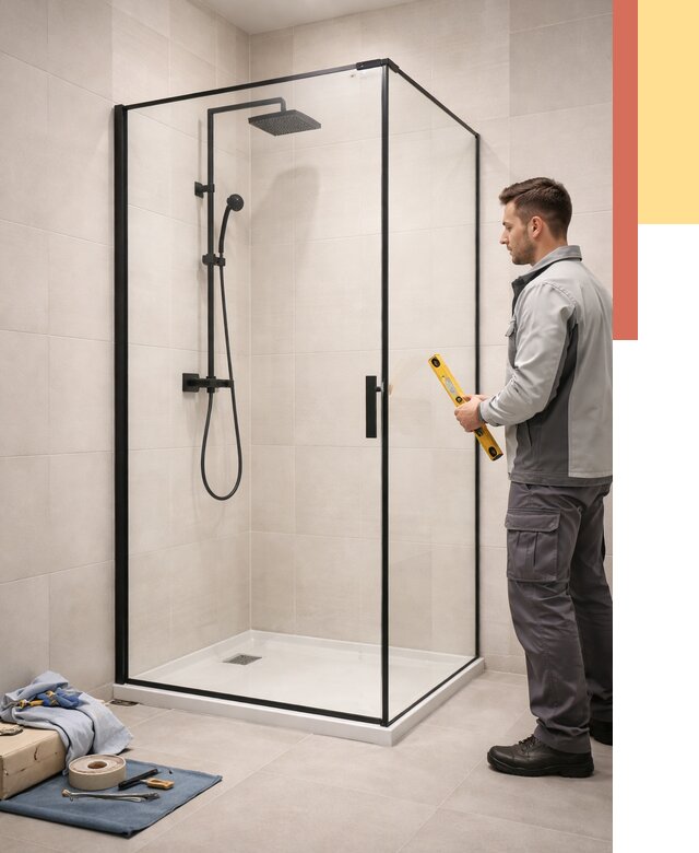 Стеклянные перегородки для душа в Феодосии от 12698 руб. | Монтаж под ключ — ОТДЕЛОЧНИК-Фдс