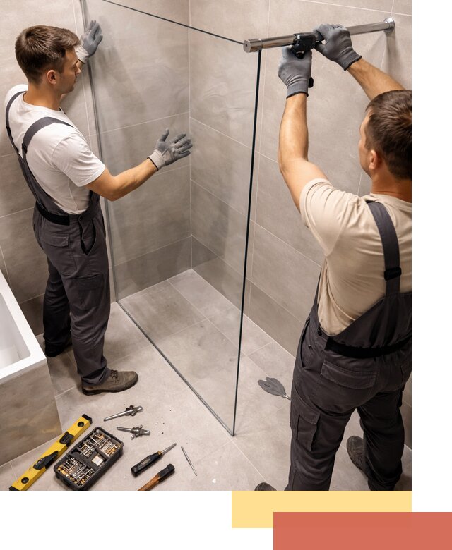 Стеклянные перегородки для душа в Феодосии — изготовление и монтаж