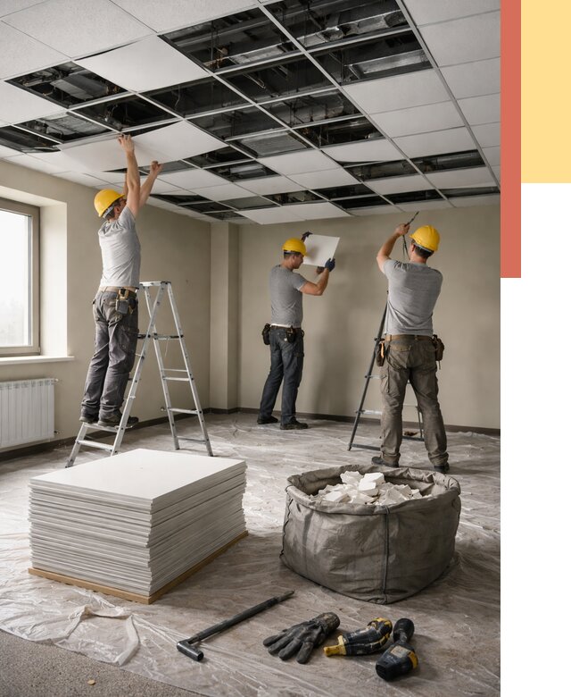 Демонтаж потолка Армстронг в Феодосии от 4571 руб. быстро и недорого | ОТДЕЛОЧНИК-Фдс