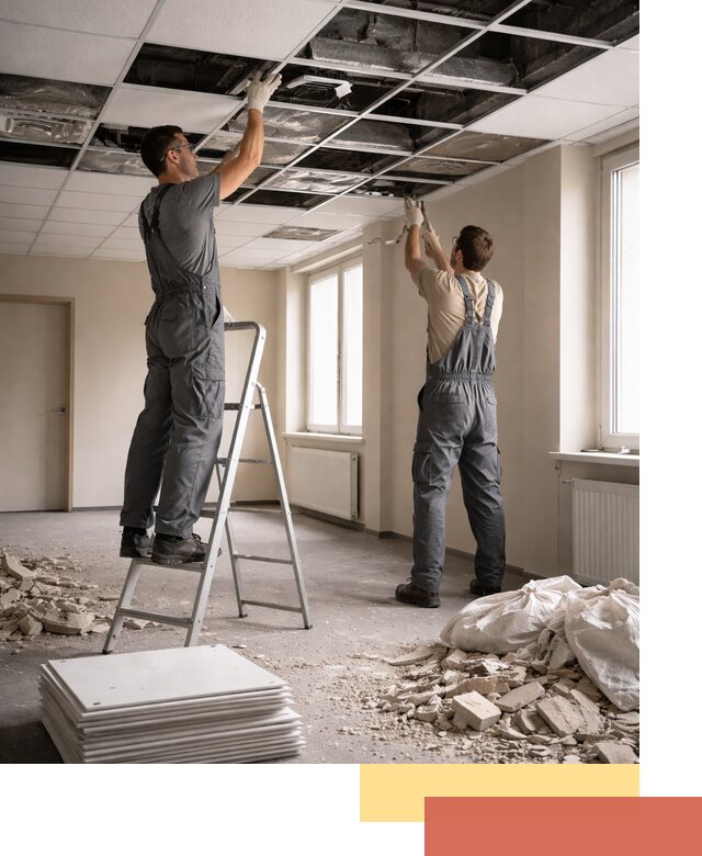 Демонтаж потолков Армстронг профессионально в Феодосии