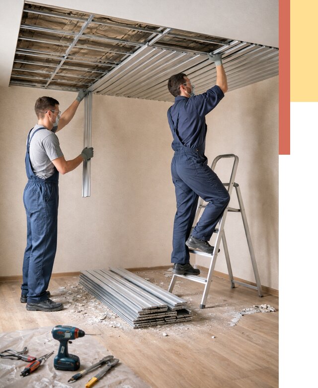 Демонтаж реечного потолка в Феодосии от 4571 руб. быстро и недорого | ОТДЕЛОЧНИК-Фдс