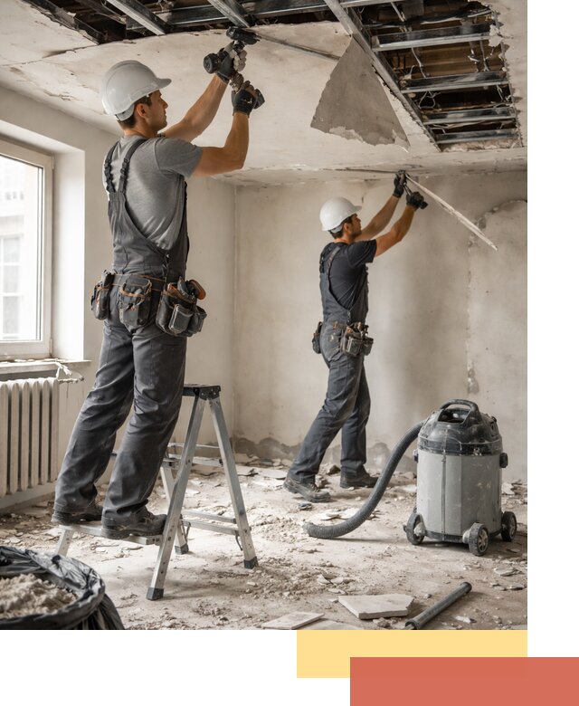 Демонтаж гипсокартонного потолка в Феодосии быстро и аккуратно