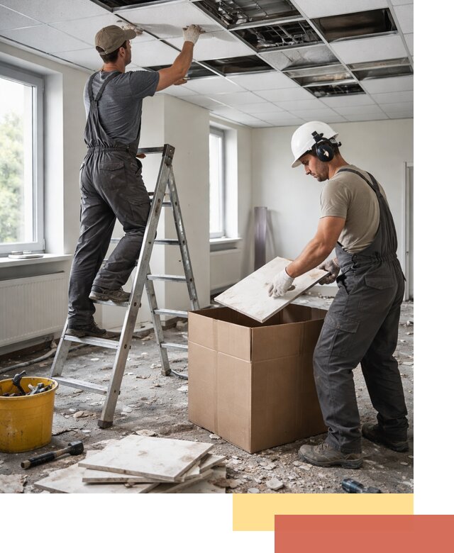 Демонтаж потолочной плитки в Феодосии быстро и аккуратно