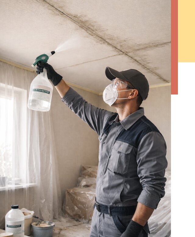 Антисептическая обработка потолка в Феодосии от 2540 руб. | ОТДЕЛОЧНИК-Фдс