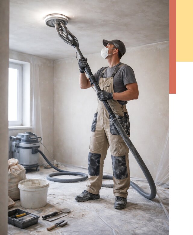 Шлифовка потолка в Феодосии от 3555 руб. — услуги шлифования потолка | ОТДЕЛОЧНИК-Фдс