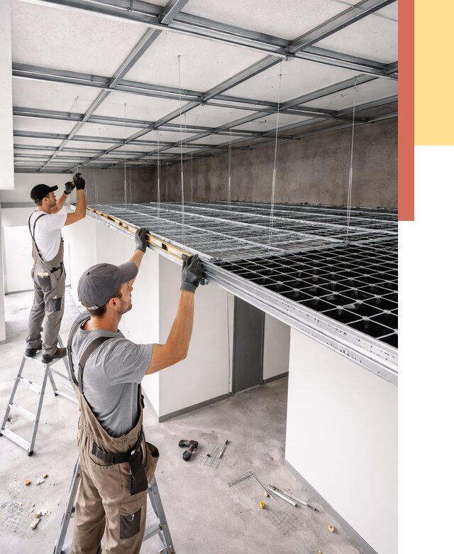 Монтаж потолка грильято в Феодосии от 457 руб./м² — быстрая сборка под ключ | ОТДЕЛОЧНИК-Фдс