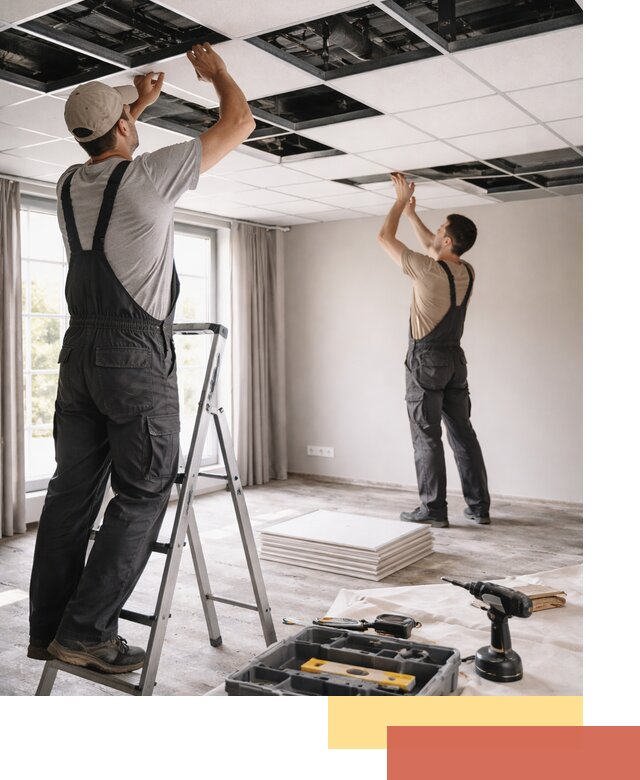 Замена плит подвесного потолка в Феодосии быстро и качественно