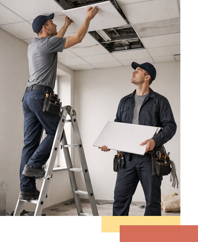 Обслуживание подвесного потолка в Феодосии — ремонт и чистка