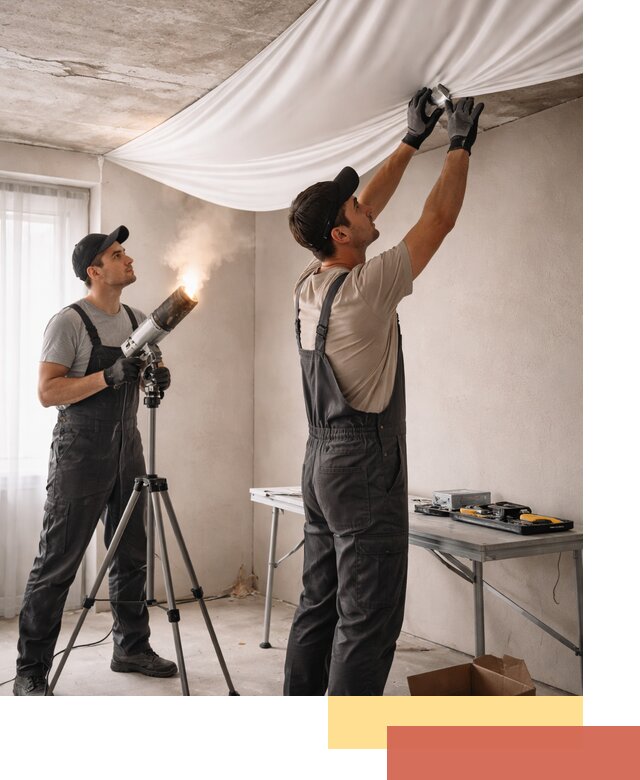 Установка натяжного потолка под ключ в Феодосии