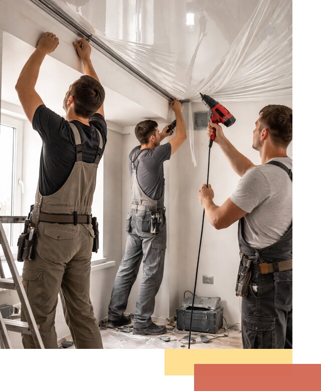 Монтаж глянцевого натяжного потолка в Феодосии быстро и качественно