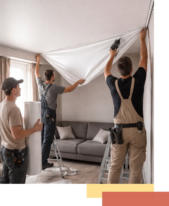 Монтаж сатинового натяжного потолка в Феодосии качественно и быстро