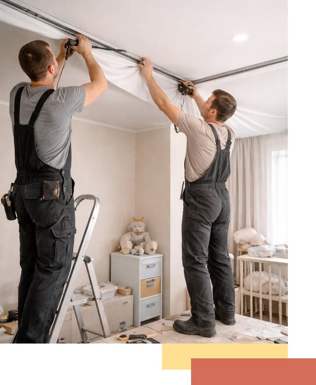 Монтаж натяжного потолка в детской комнате в Феодосии