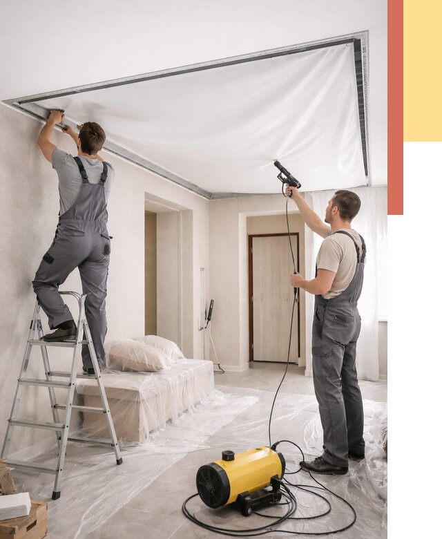 Монтаж натяжного потолка в прихожей в Феодосии от 2692 руб. под ключ | ОТДЕЛОЧНИК-Фдс