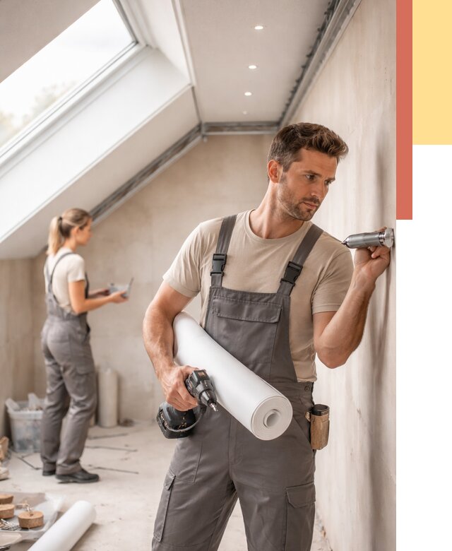 Монтаж натяжного потолка на мансарде в Феодосии от 3555 руб. | ОТДЕЛОЧНИК-Фдс