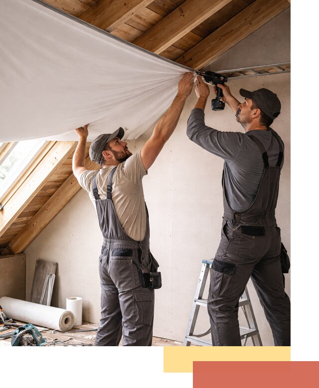 Монтаж натяжного потолка в мансарде в Феодосии