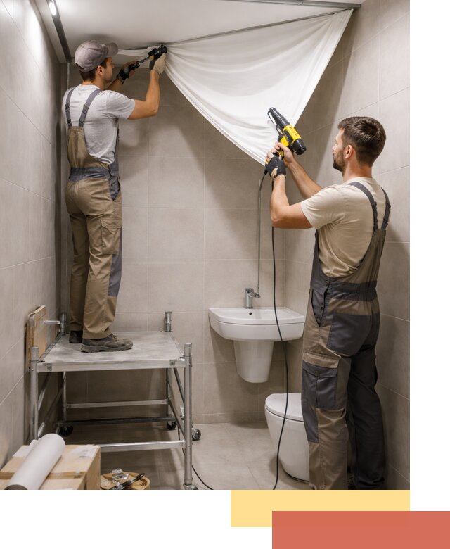 Монтаж натяжного потолка в санузле в Феодосии