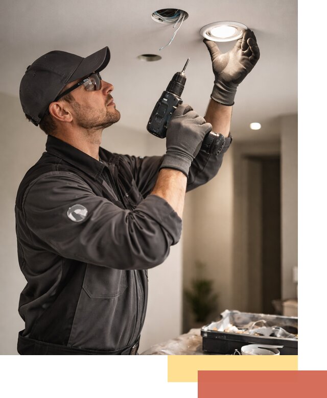 Установка точечных светильников в натяжной потолок в Феодосии