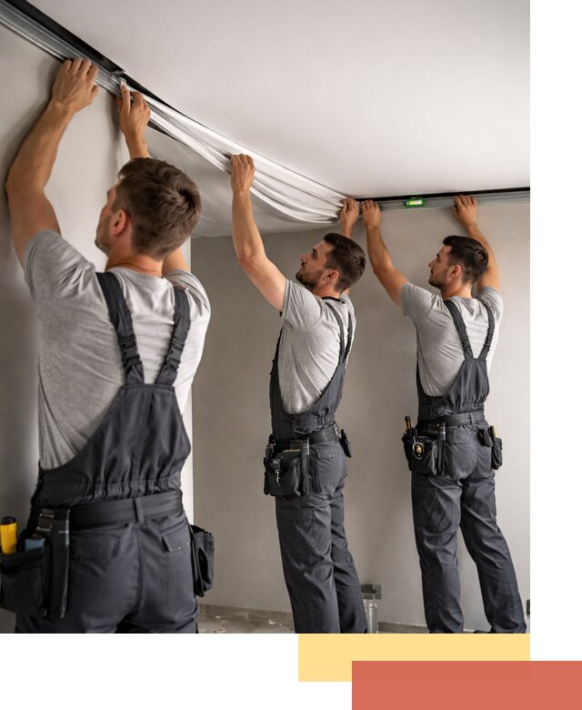 Теневые натяжные потолки в Феодосии: монтаж и отделка быстро и качественно