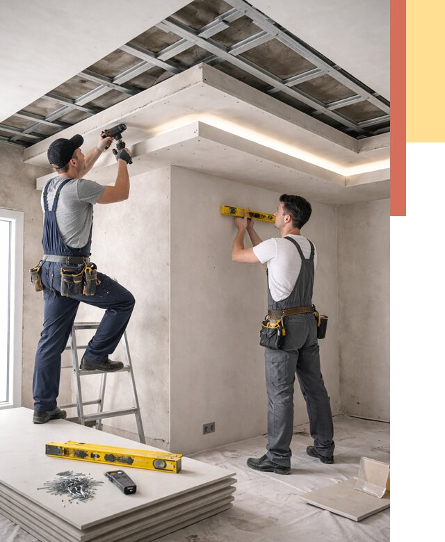 Двухуровневый потолок из гипсокартона в Феодосии от 1473 руб. под ключ | ОТДЕЛОЧНИК-Фдс