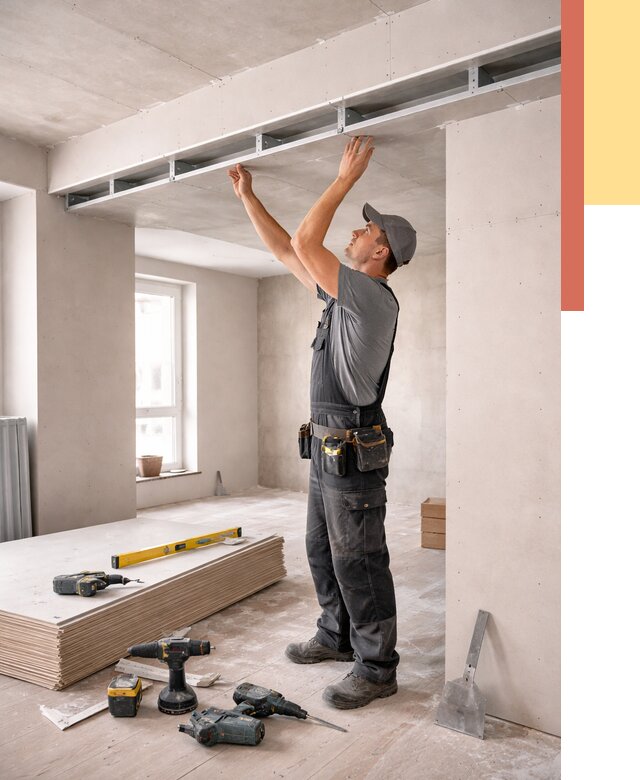 Потолок из гипсокартона с нишей в Феодосии от 1270 руб. под ключ | ОТДЕЛОЧНИК-Фдс