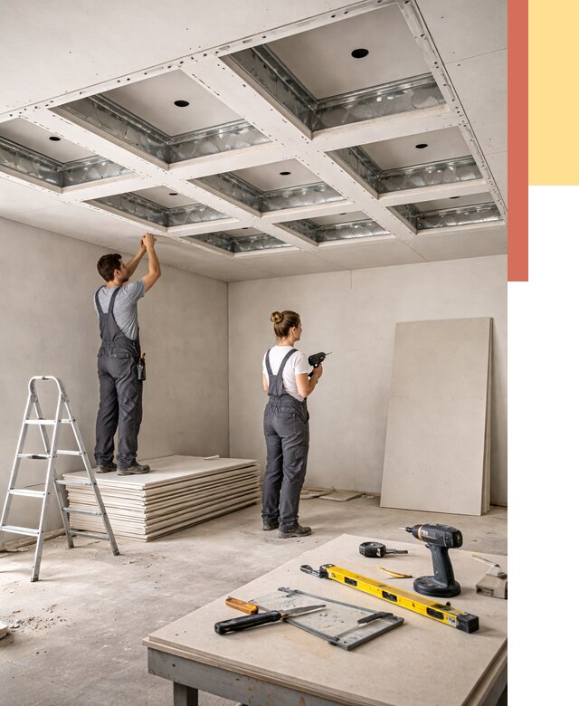 Кессонный потолок из гипсокартона в Феодосии от 1879 руб. — монтаж и под ключ | ОТДЕЛОЧНИК-Фдс