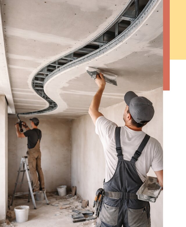 Криволинейный потолок из гипсокартона в Феодосии от 2133 руб./м2 | ОТДЕЛОЧНИК-Фдс