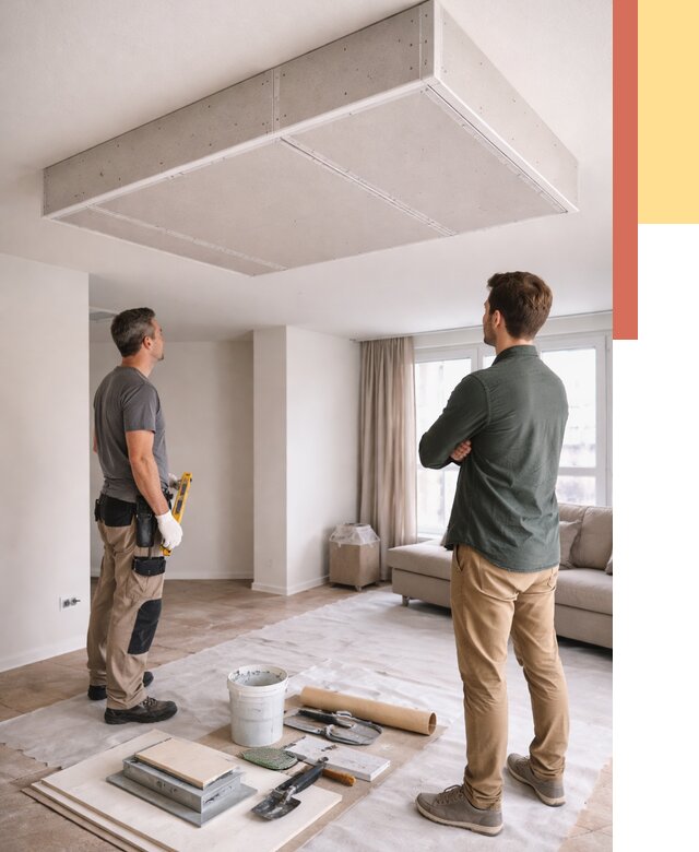 Короб на потолке из гипсокартона в Феодосии от 2235 руб. — монтаж и услуги под ключ | ОТДЕЛОЧНИК-Фдс