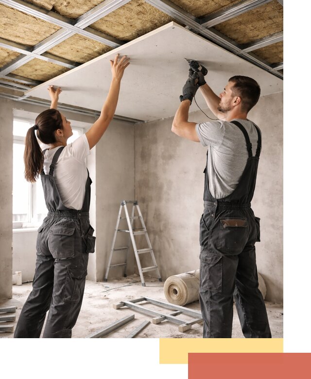 Звукоизоляция потолка из ГКЛ в Феодосии профессионально и надежно