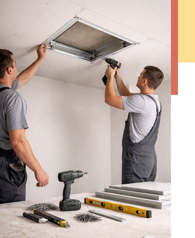 Установка люка в потолок ГКЛ в Феодосии от 2540 руб. под ключ | ОТДЕЛОЧНИК-Фдс