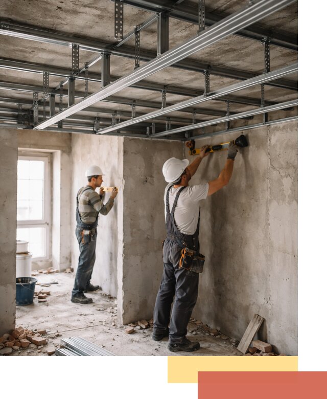 Монтаж каркаса потолка из профильного профиля в Феодосии