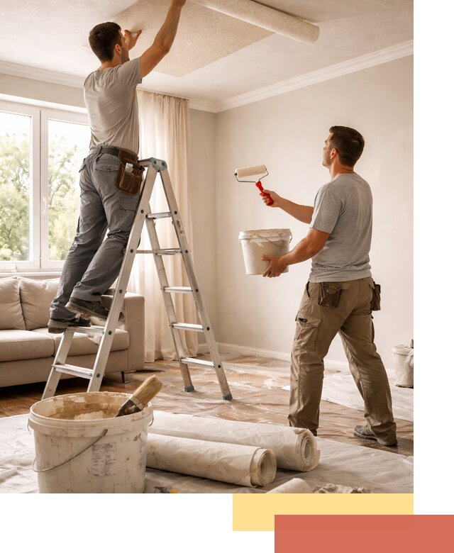 Поклейка обоев на потолок в Феодосии — качественно и быстро