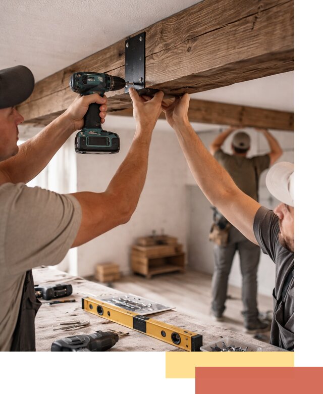 Монтаж декоративных потолочных балок в Феодосии