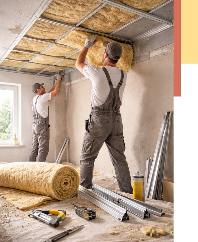 Утепление потолка в Феодосии от 7314 руб/м2 — недорого, быстро, под ключ | ОТДЕЛОЧНИК-Фдс