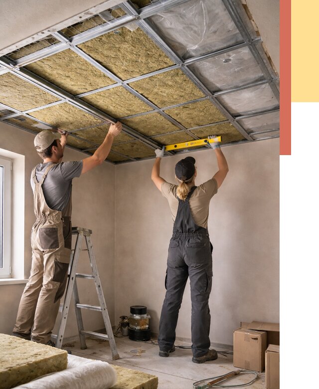 Шумоизоляция потолка в Феодосии от 1270 руб. под ключ — услуги ОТДЕЛОЧНИК-Фдс